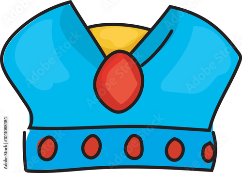 Crown cartoon illustration. White background.