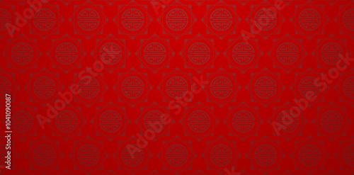 Chinese patterned ornaments double happiness characters dark red backgrounds for patterned fill, webs page, surface texture, books covers, fabric printing papers, birthday invitation, greeting cards