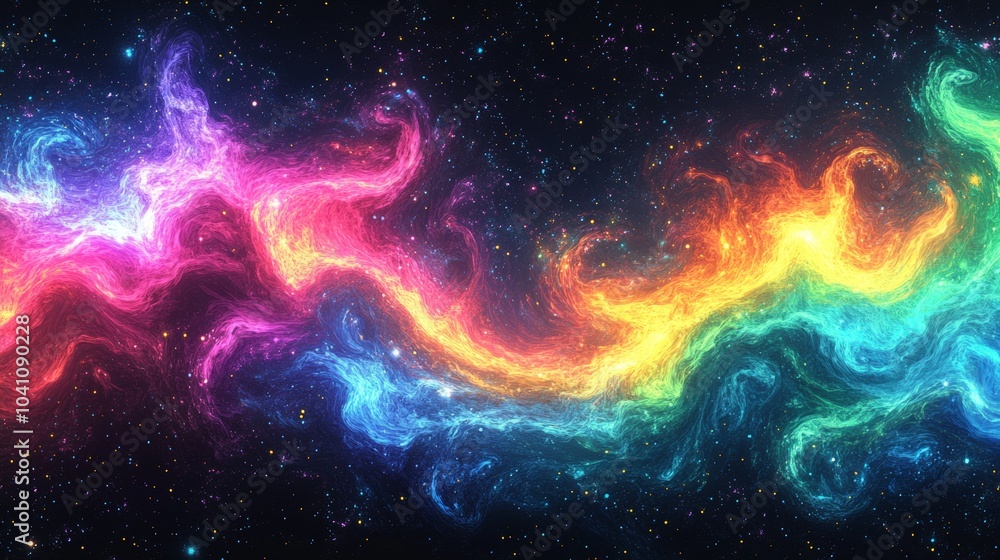 Fototapeta premium Cosmic Nebula with Vibrant Colors and Stars