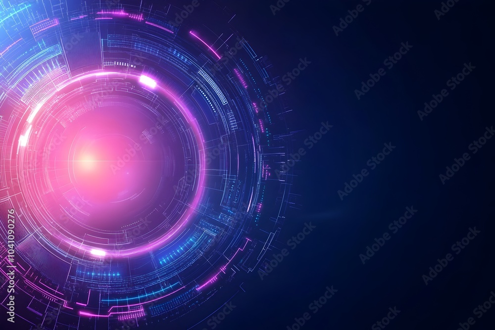 Futuristic Glowing Tech Inspired Abstract Circular Design with Vibrant Gradient for Business Advertising Banner Futuristic Glowing Tech Inspired Abstract Circular Design with Vibrant Gradient for Business Advertising Banner