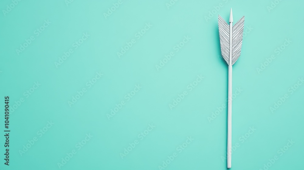 A minimalist arrow design on a vibrant turquoise background, symbolizing direction and focus in modern aesthetics. A minimalist arrow design on a vibrant turquoise background, symbolizing direction and focus in modern aesthetics.