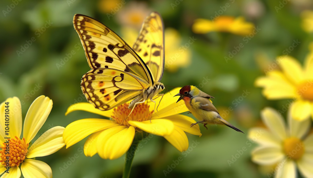 A butterfly is sitting on a flower A butterfly is sitting on a flower