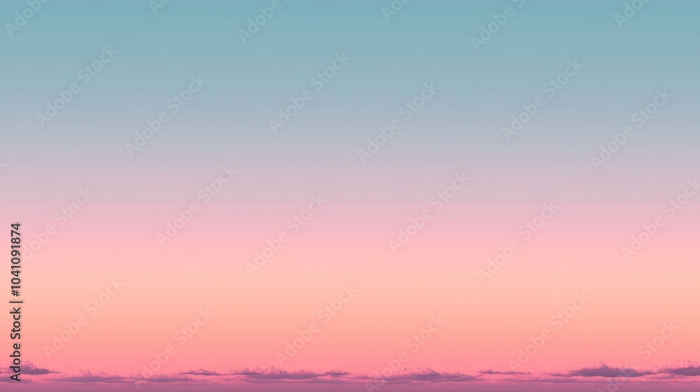 Naklejka premium Pastel Pink and Blue Sunset Sky Background