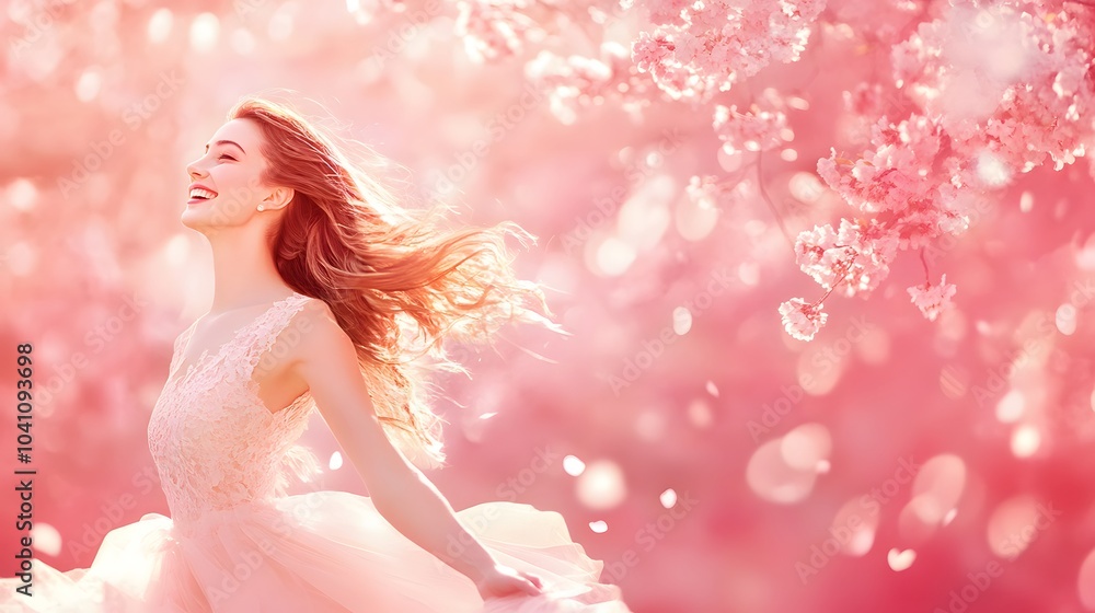 Nice lady overjoyed by warm spring breeze going romantic date wear cute dress isolated pink background. Nice lady overjoyed by warm spring breeze going romantic date wear cute dress isolated pink background.