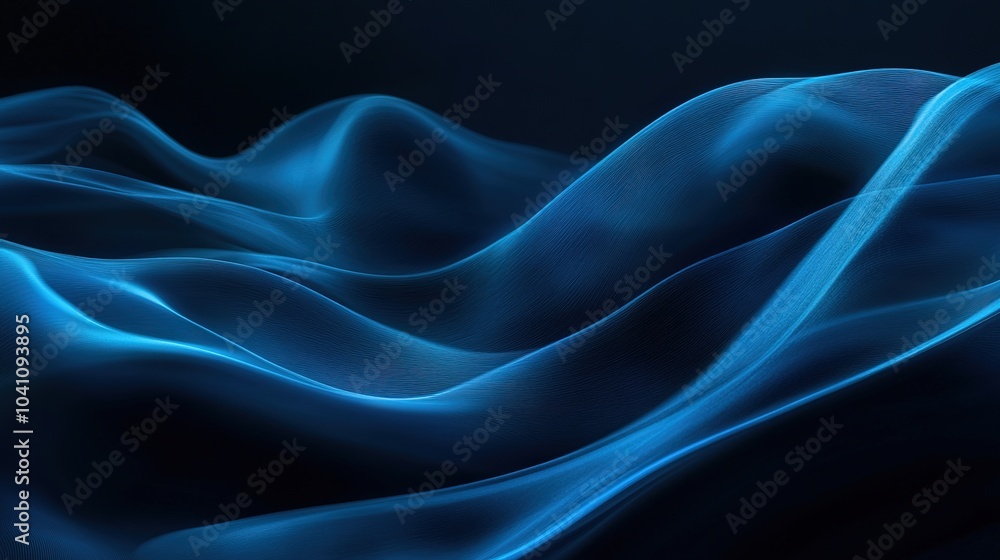 Ethereal Blue Flowing Waves Abstract Background Ethereal Blue Flowing Waves Abstract Background