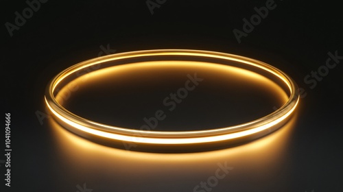 floating golden halo with radiant glow, metallic finish circular border, volumetric lighting effects, premium award design, jet black environment, photorealistic 3d rendering, intricate metal detail,