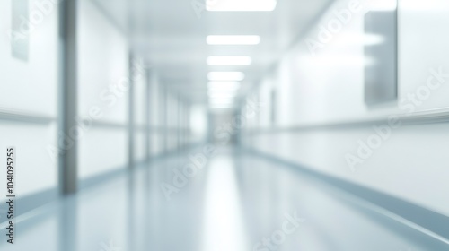 Blurred Hospital Corridor in White Palette