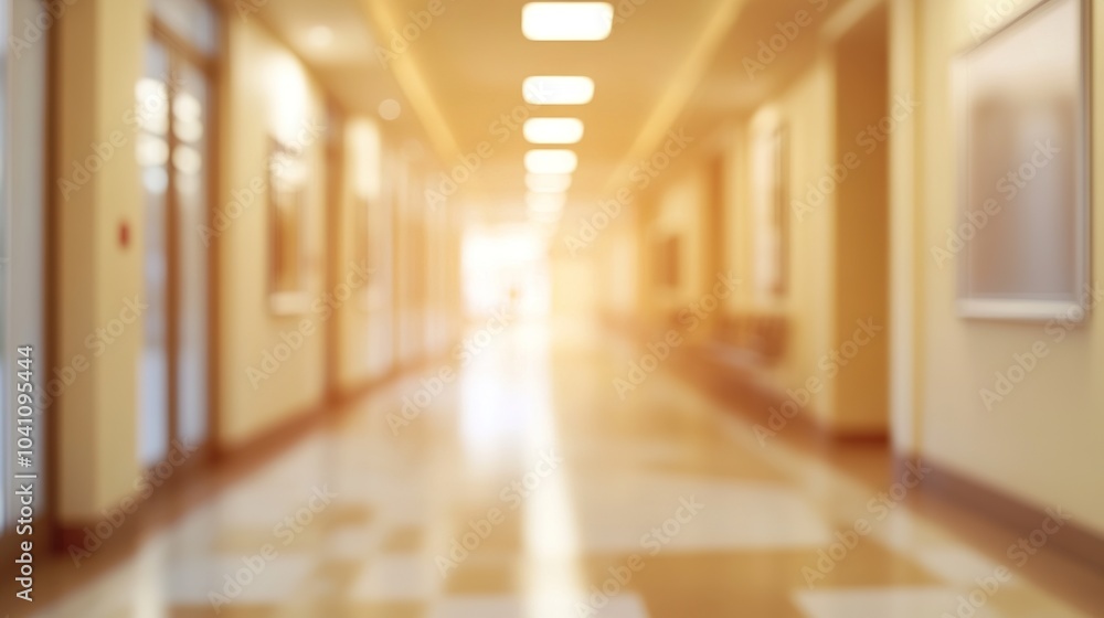 Bright Blurred Hallway with Warm Lighting Bright Blurred Hallway with Warm Lighting