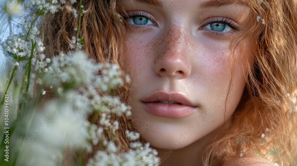 Woman with Freckles Close Up Woman with Freckles Close Up