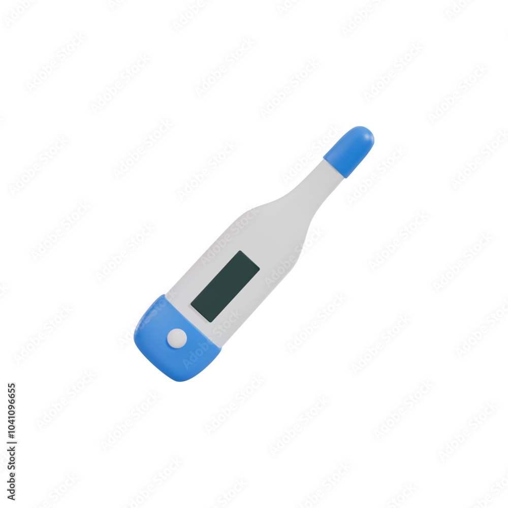 Vector 3d illustration with the image of an electronic thermometer on an isolated white background. Vector 3d illustration with the image of an electronic thermometer on an isolated white background.