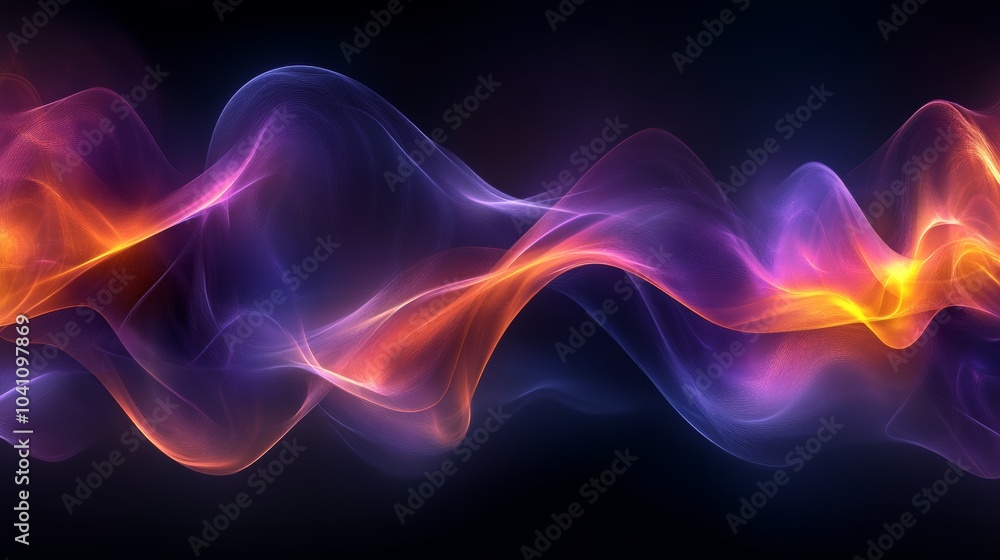 Abstract Purple and Orange Flowing Energy Waves Background Abstract Purple and Orange Flowing Energy Waves Background