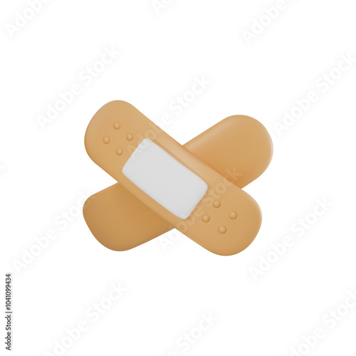 Vector 3d illustration with the image of medical adhesive plaster on an isolated white background.