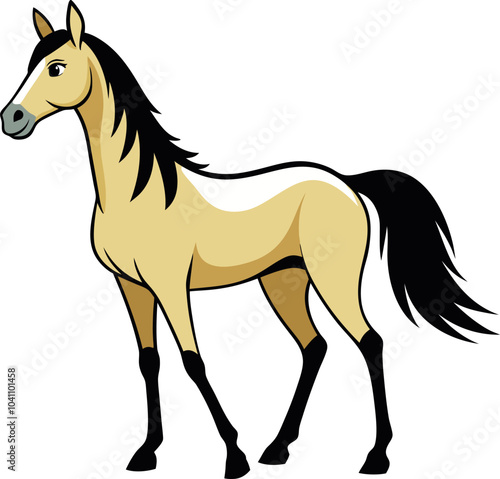 horse cartoon isolated Illustration White Background