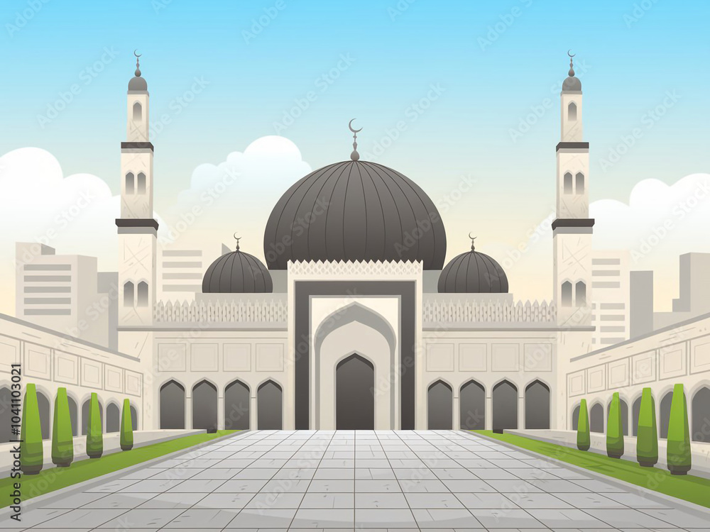 Fototapeta premium Beautiful mosque illustration design 19.