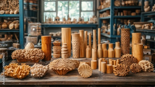 Artisan workshops that use local materials, creating unique crafts from the surrounding environment photo