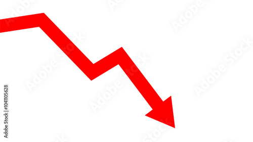 Obraz na płótnie Crash chart arrow business financial on white background design template. Economy crisis recession concept. w salonie