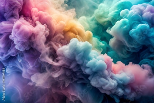 Vibrant colorful smoke swirls creating dynamic texture