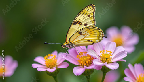 A butterfly is sitting on a flower