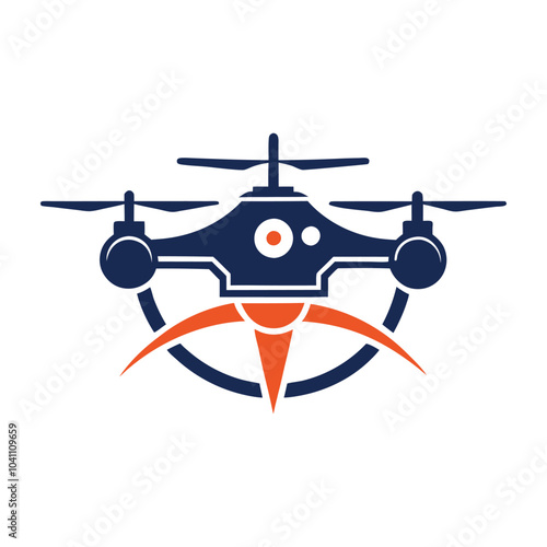 Quadcopter and flying drone color icons set