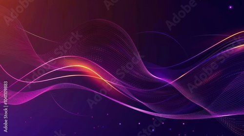 Abstract Purple and Orange Wave Background