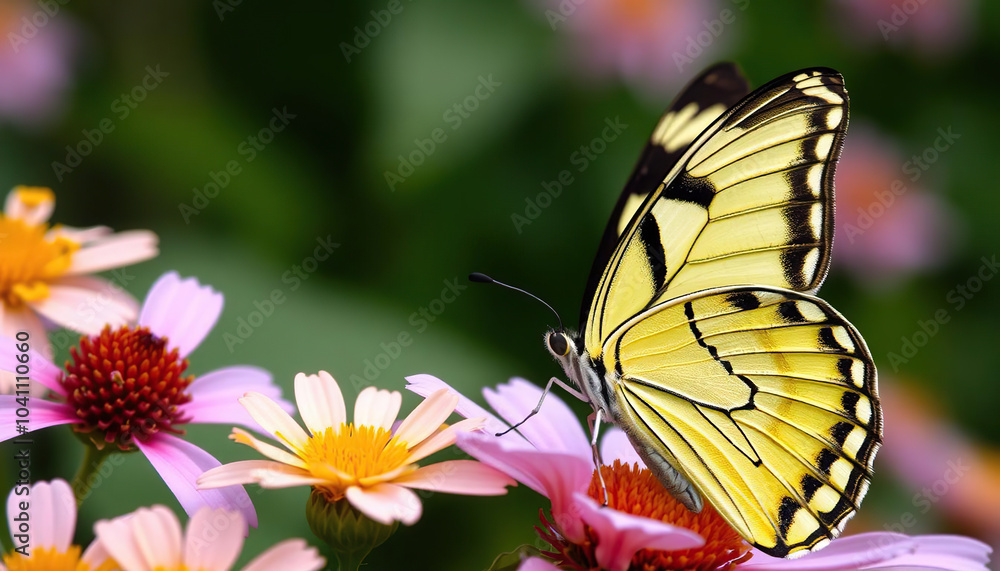 A butterfly is sitting on a flower A butterfly is sitting on a flower