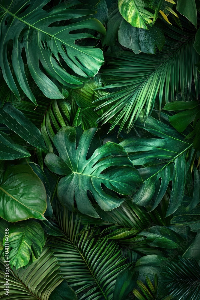 Lush Green Tropical Leaf Background Lush Green Tropical Leaf Background