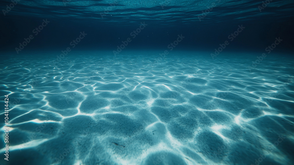 Fototapeta premium Sunlight shining on ocean floor through the water surface