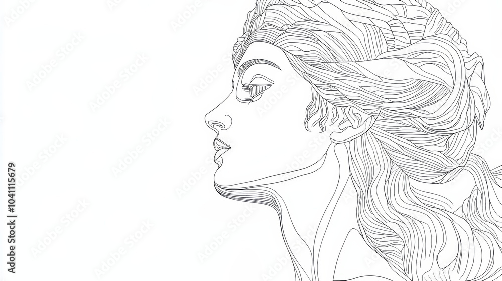 A detailed line drawing of the Greek goddess Aphrodite, created to look like a classic engraved statue. A detailed line drawing of the Greek goddess Aphrodite, created to look like a classic engraved statue.