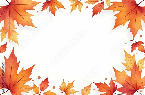 Autumn background with watercolor leaves and white space for text, beautiful autumn background with copy feminine spaces for decoration and design on the theme of fall season and nature
