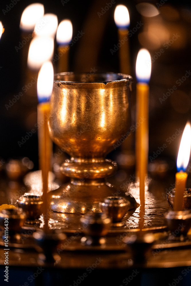 A golden cup in a church in Tbilisi, Georgia. A golden cup in a church in Tbilisi, Georgia.