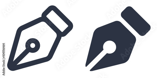 Pen Tool simple icons set designed in filled, outline, line and stroke style