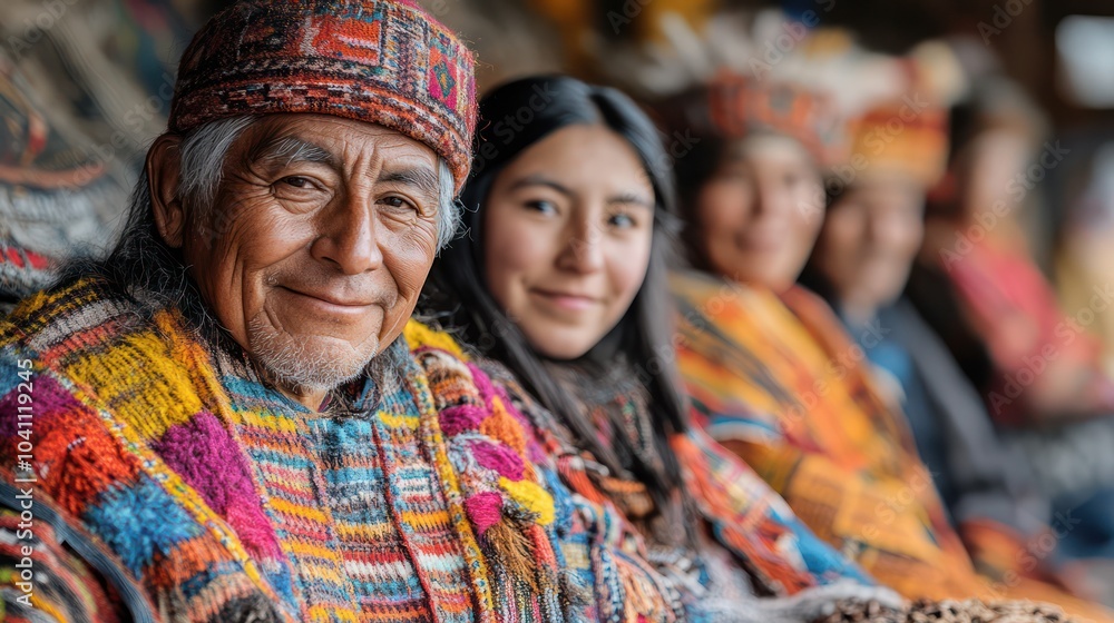 Fototapeta premium Indigenous communities embracing traditional clothing, preserving ancestral craftsmanship