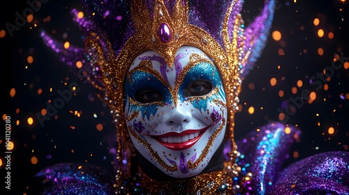 Wallpaper Mural Vector art of New Orleans Mardi Gras, highlighting a festive parade with beads, masks, and ornate parade floats Torontodigital.ca