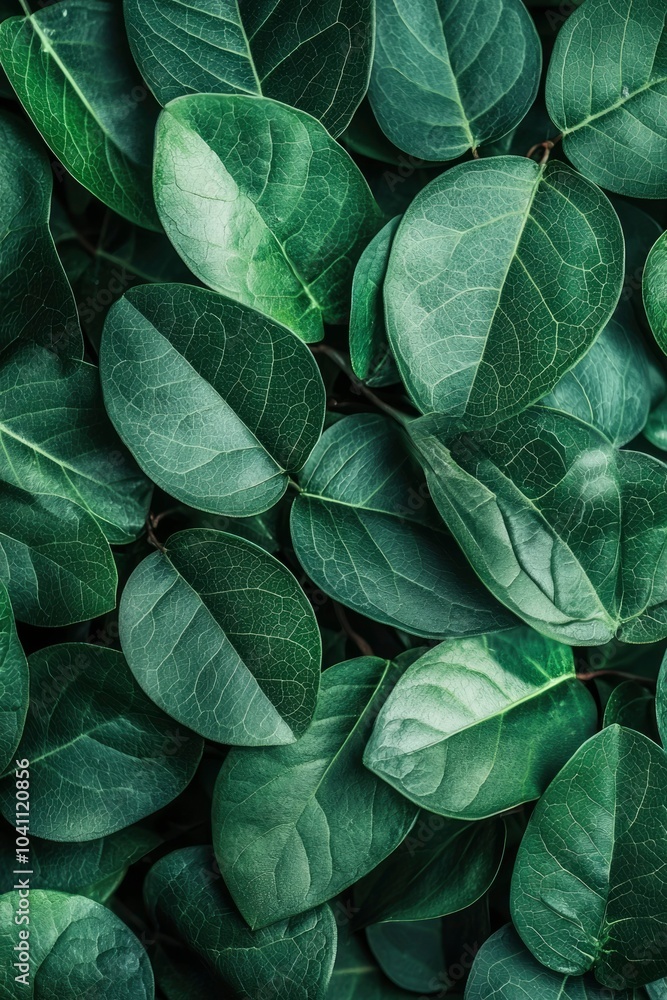 Fototapeta premium Lush Green Foliage with Visible Veins