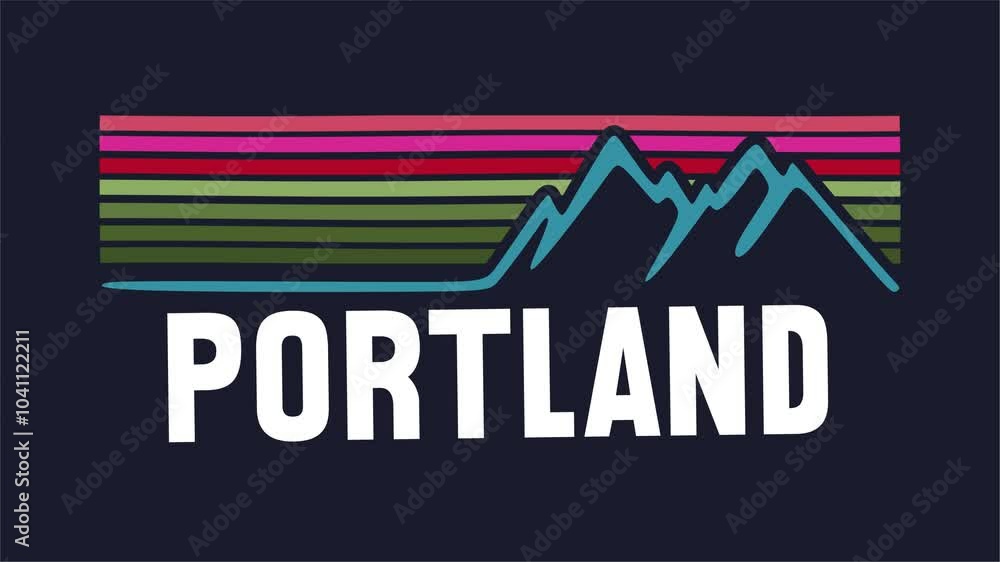 portland oregon united states with mountain silhouette portland oregon united states with mountain silhouette