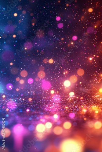 Abstract Background with Colorful Glitter and Bokeh Lights