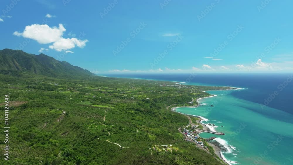 Aerial view of the beautiful coastline in Taitung, Taiwan. Aerial view of the beautiful coastline in Taitung, Taiwan.