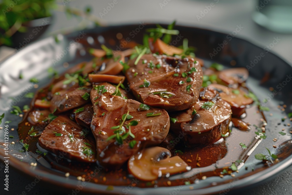 A close-up view of a plate filled with various types of mushrooms, perfect for use in food or culinary related contexts A close-up view of a plate filled with various types of mushrooms, perfect for use in food or culinary related contexts