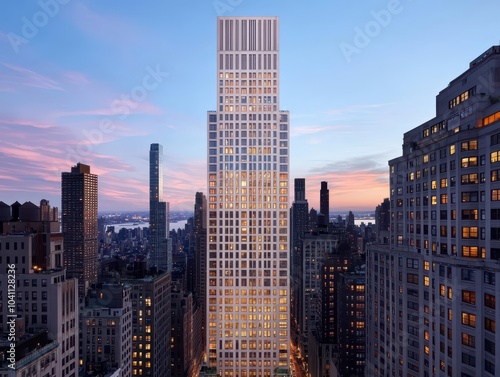 Elegant skyscraper showcasing innovative infrastructure that seamlessly blends strength with stunning beauty.