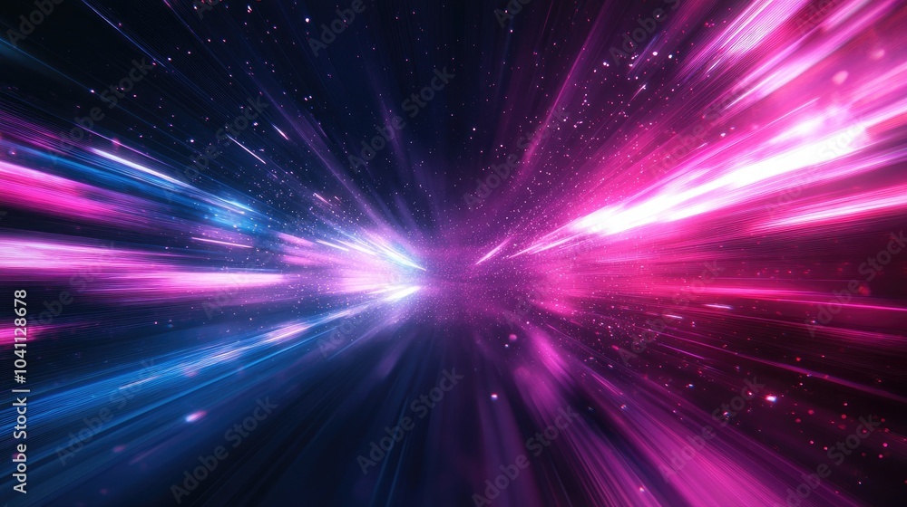 Fototapeta premium Contemporary abstract technology backdrop featuring luminous high speed motion effects and dynamic light trails