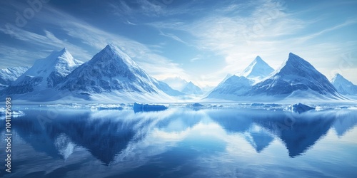 Wallpaper Mural Remote Arctic landscape featuring dramatic glaciers and rugged mountains under a clear sky, Arctic landscape with glaciers and mountains under clear sky Torontodigital.ca