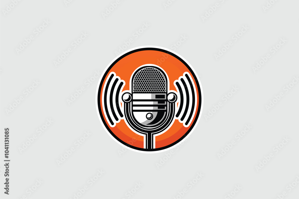 microphone vector podcast logo template microphone vector podcast logo template