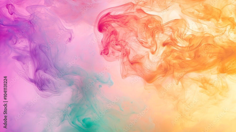 Abstract Colorful Smoke in Water, Swirling and Flowing, Creating Unique Patterns, Beautiful Abstract Art Abstract Colorful Smoke in Water, Swirling and Flowing, Creating Unique Patterns, Beautiful Abstract Art