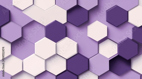 Hexagon Honeycomb Wall In White And Violet Close Up Image With Space For Text Modern Wallpaper And Decoration With Honeycomb Geometric Background