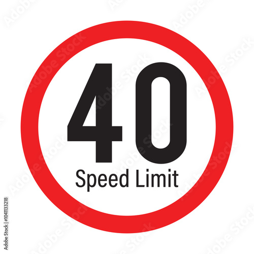 Speed limit 40km round road traffic icon sign flat style design vector illustration set isolated on white background. Circle standard road sign with number kmh in eps 10. Free Download Speed limit 40km round road traffic icon sign flat style design vector illustration set isolated on white background. Circle standard road sign with number kmh in eps 10. - GFXLoad