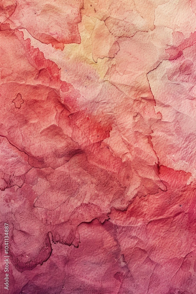 Naklejka premium A close-up view of a vibrant red and pink painting, perfect for artistic or design-related uses