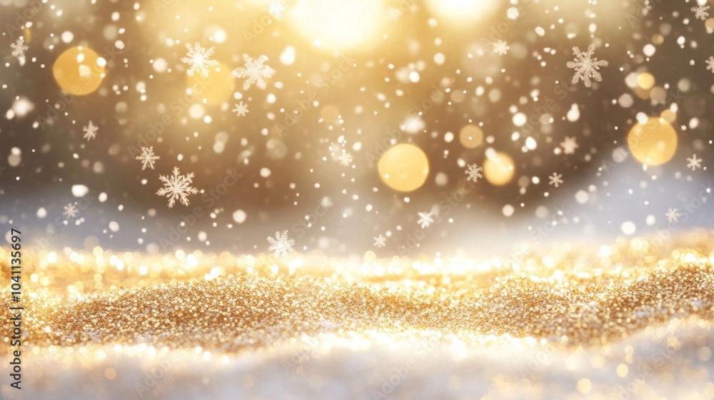 Soft Winter Landscape with Falling Snowflakes Soft Winter Landscape with Falling Snowflakes