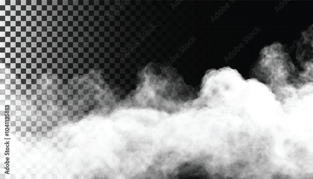 PSD Fog or smoke isolated transparent background. White cloudiness, mist, smog, dust, vapor PNG 55
