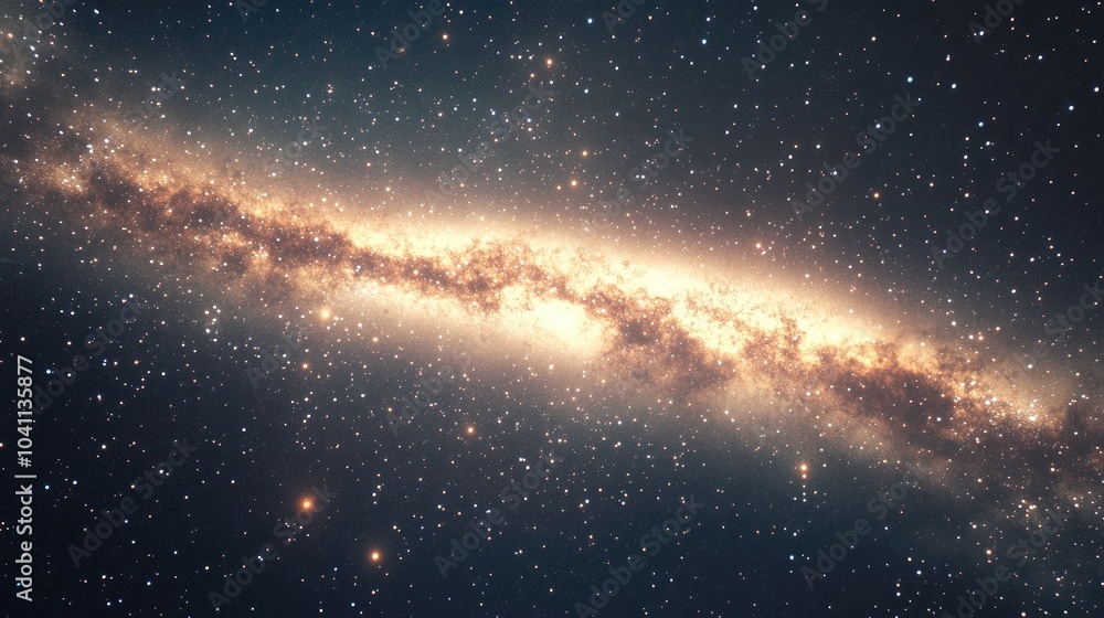 Cartoon rendering of the Milky Way in the Southern Hemisphere in 3D Cartoon rendering of the Milky Way in the Southern Hemisphere in 3D