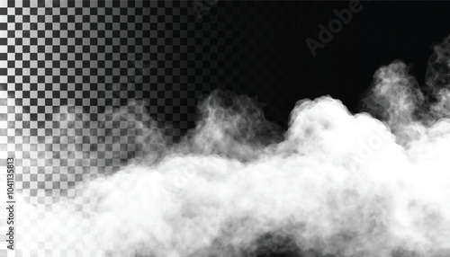 PSD Fog or smoke isolated transparent background. White cloudiness, mist, smog, dust, vapor PNG 55